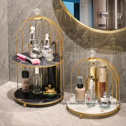 Metal Makeup Organizer Cosmetic Organiser Cosmetic storage Shelf Bathroom Tabletop Organiser Toilet Vanity Organiser Makeup Box