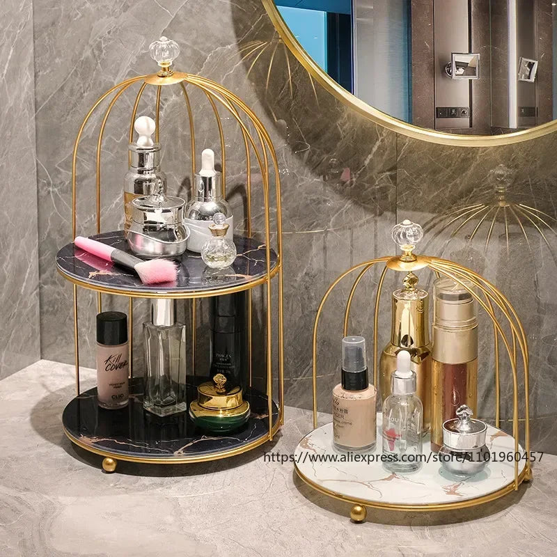 Metal Makeup Organizer Cosmetic Organiser Cosmetic storage Shelf Bathroom Tabletop Organiser Toilet Vanity Organiser Makeup Box