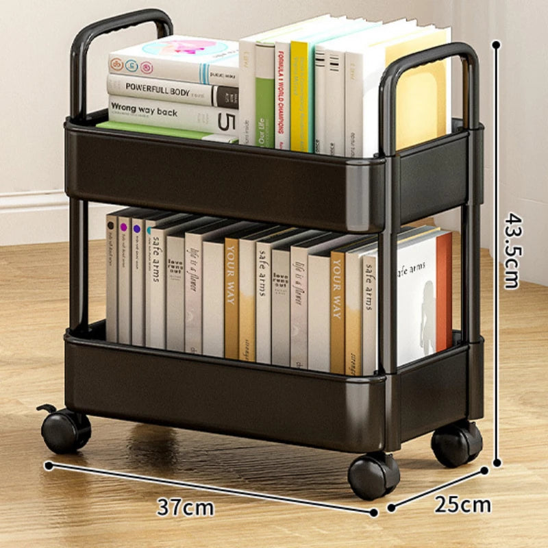 2 Tier Rolling Utility Cart Storage Shelf Movable Gap Storage Rack Kitchen Bathroom Slim Slide Organizer Snacks Toys Shelf
