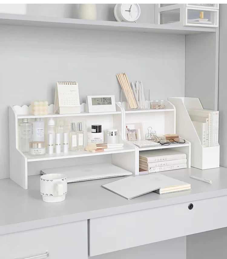 Upgrade Storage with Two-Layer Desktop Organizer Shelf for Home and Office Ins-Style Rack for Books and Stationery