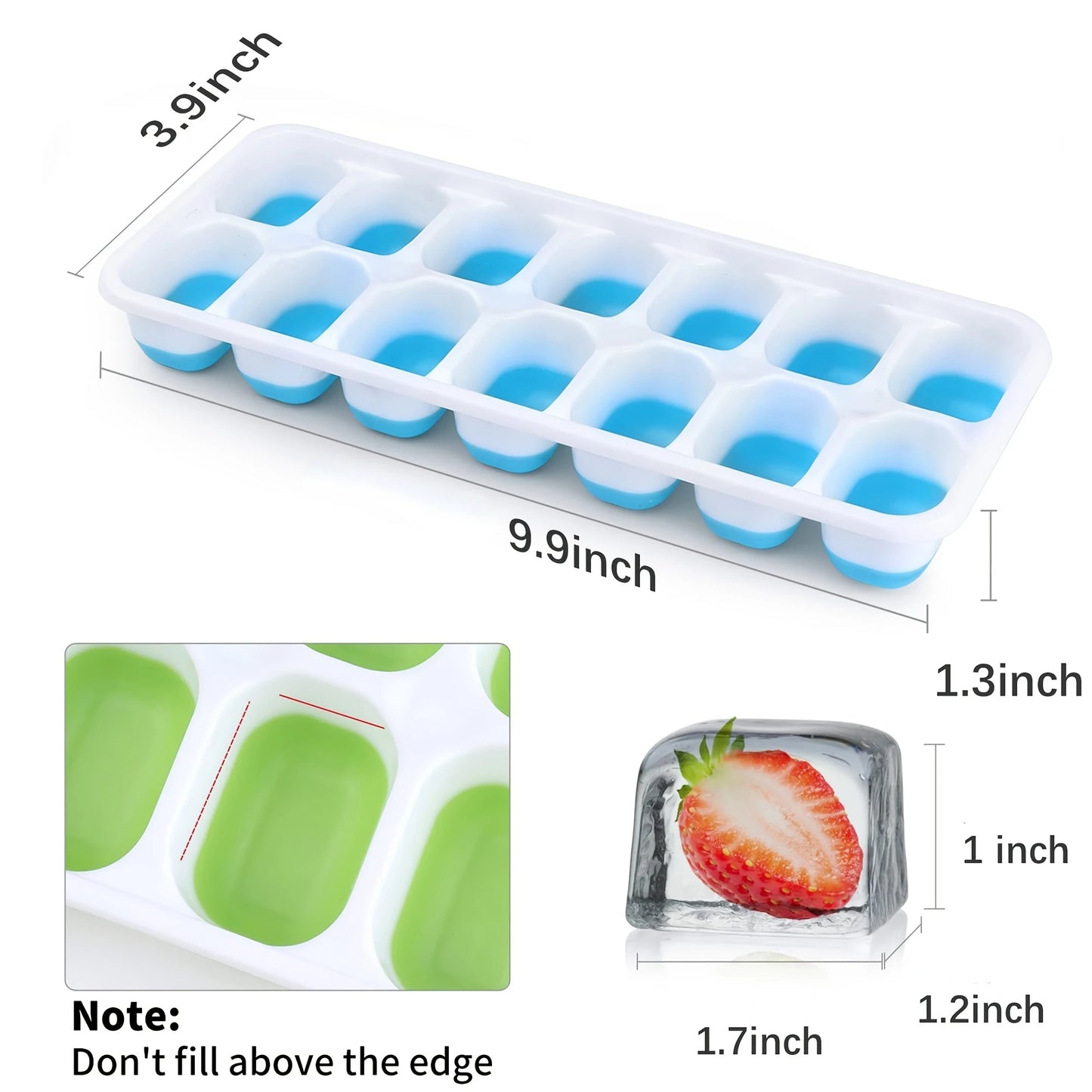 1pcs, Silicone Ice Cube Mold, Easy-Release & Flexible Mold With Spill-Resistant Removable Lid, Stackable Ice Trays With Covers