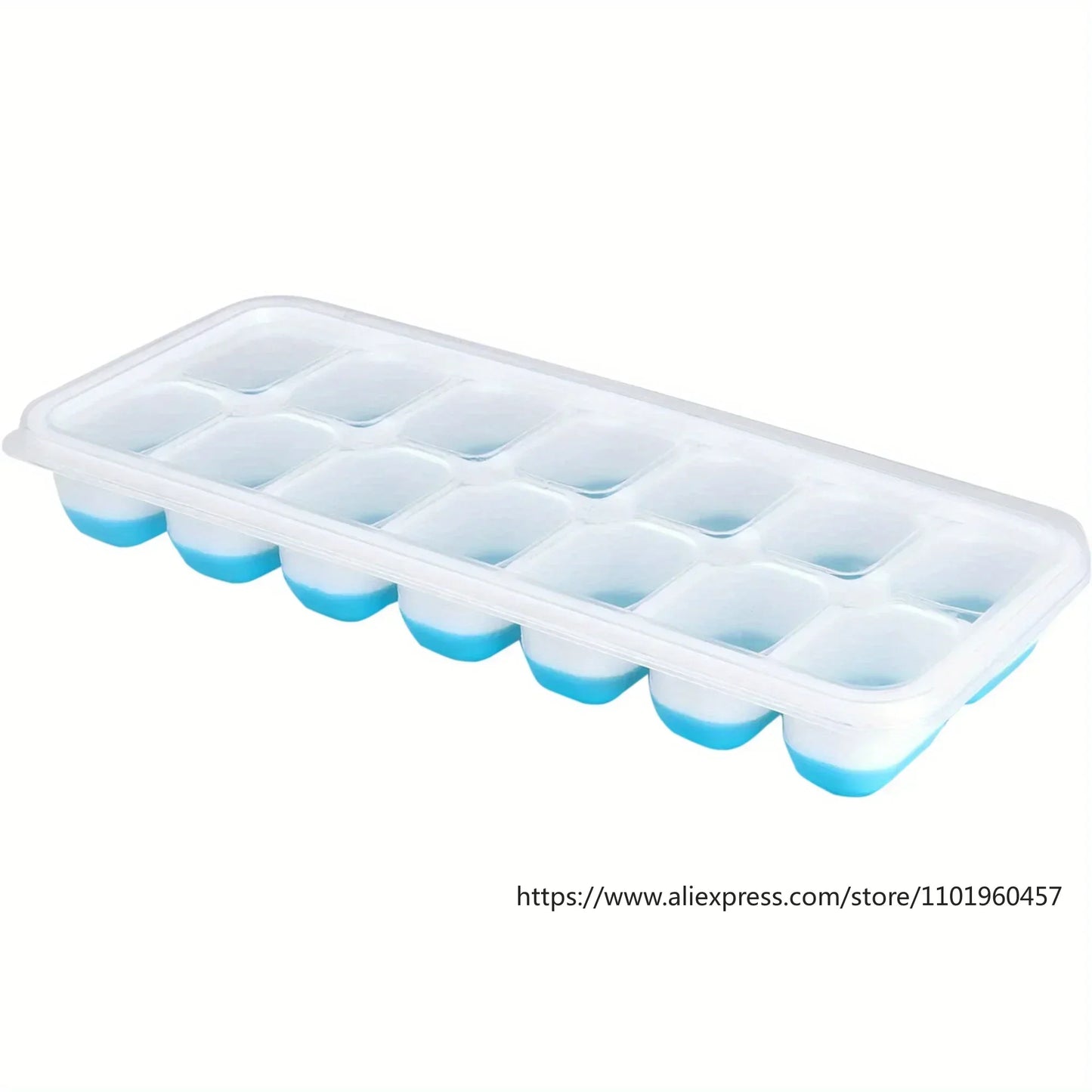 1pcs, Silicone Ice Cube Mold, Easy-Release & Flexible Mold With Spill-Resistant Removable Lid, Stackable Ice Trays With Covers