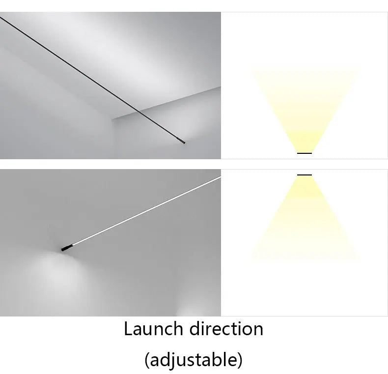 Modern Black White Linear Wall Lamp Skyline Wall Sconce Background LED Bar Strip Living Room Home Decor Lights Bathroom Fixture