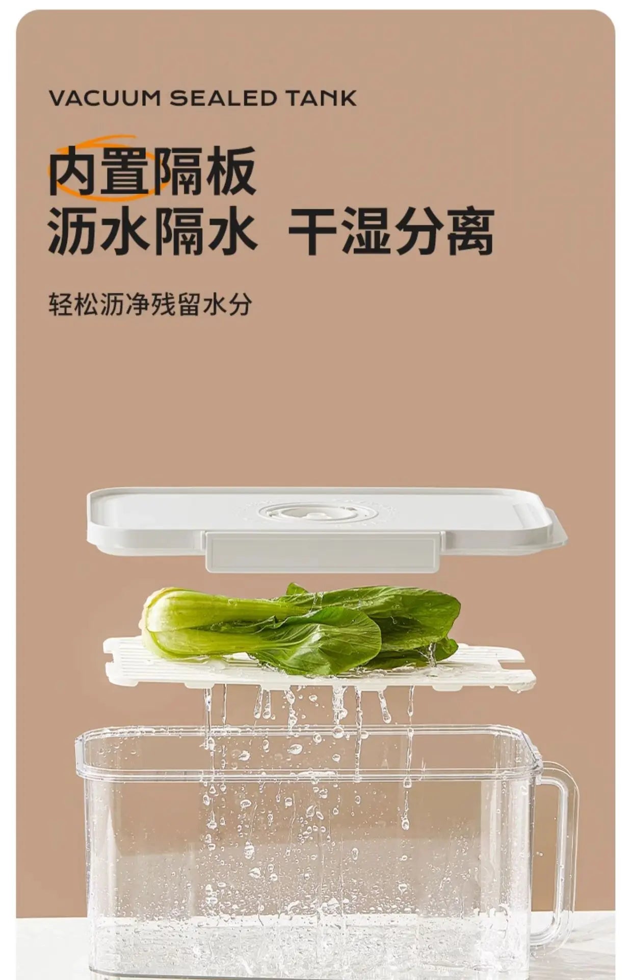 Food-Grade Vacuum Food Storage Containers Airtight Boxes for Fruits Veggies Freezer-Safe Divider Boxes Fridge Organization