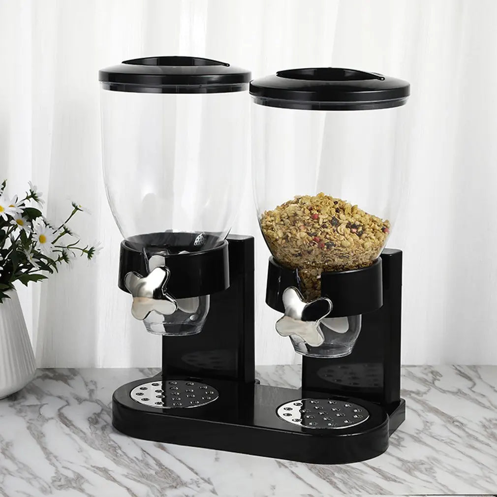 Multifunctional Food Storage Containers Cereal Dry Food Dispenser Storage Container Dual Control Household Kitchen Storage Bottl