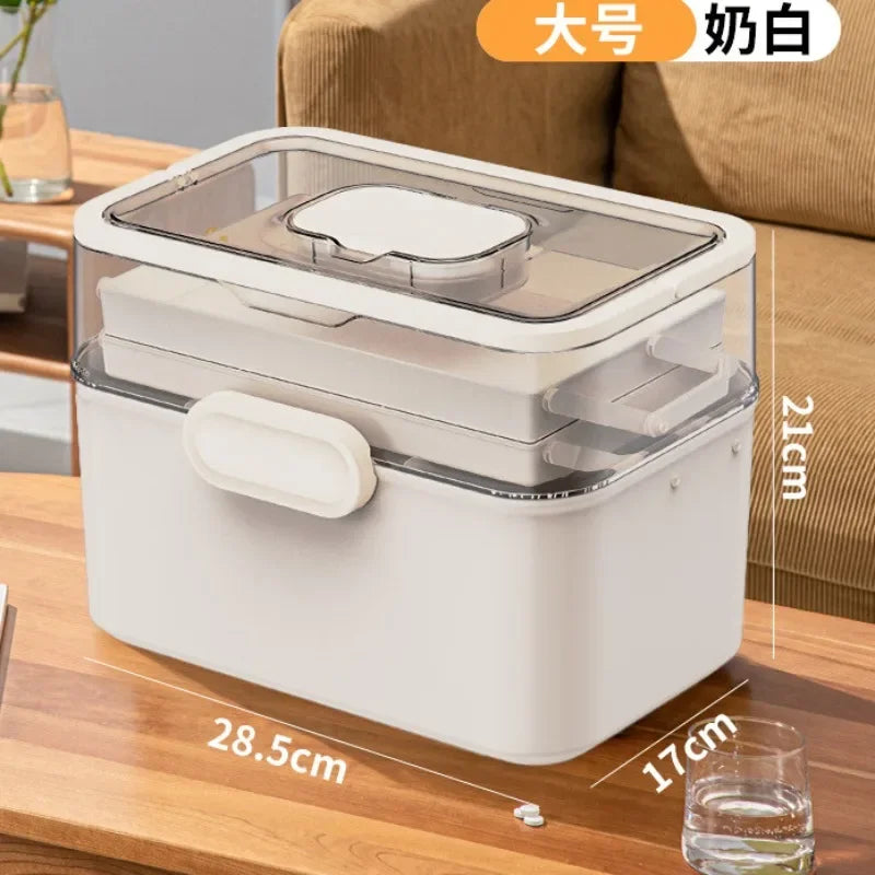 Household Medicine Box Large-capacity Medicine Multi-layer Sorting Storage Box Portable Storage Box for Groceries