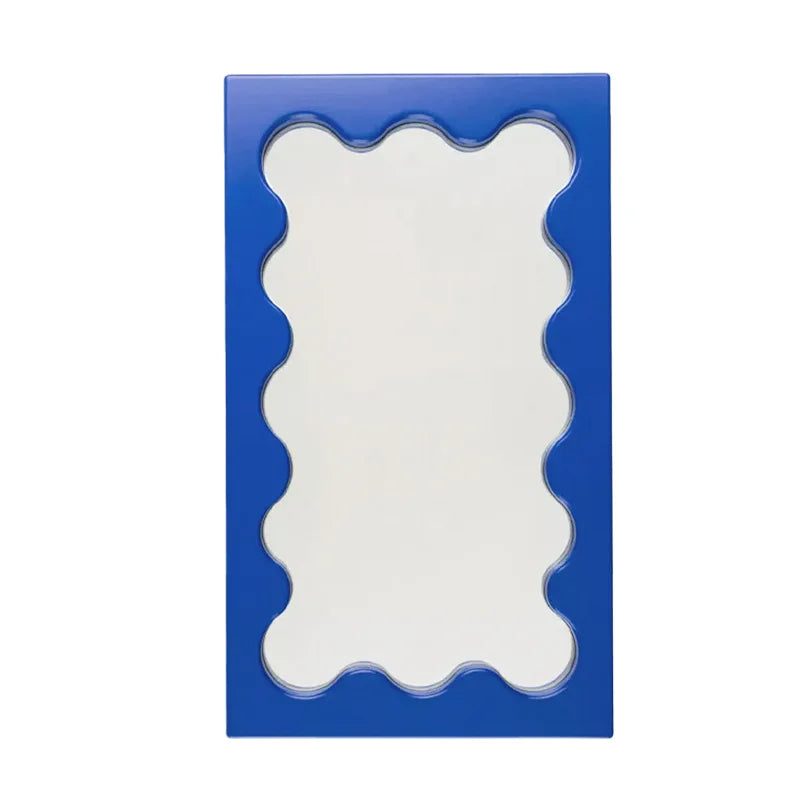 Nordic Ins-Style Rectangular Wavy Dressing Desktop Makeup Mirror Wall Bathroom Bedroom Entrance Mirror