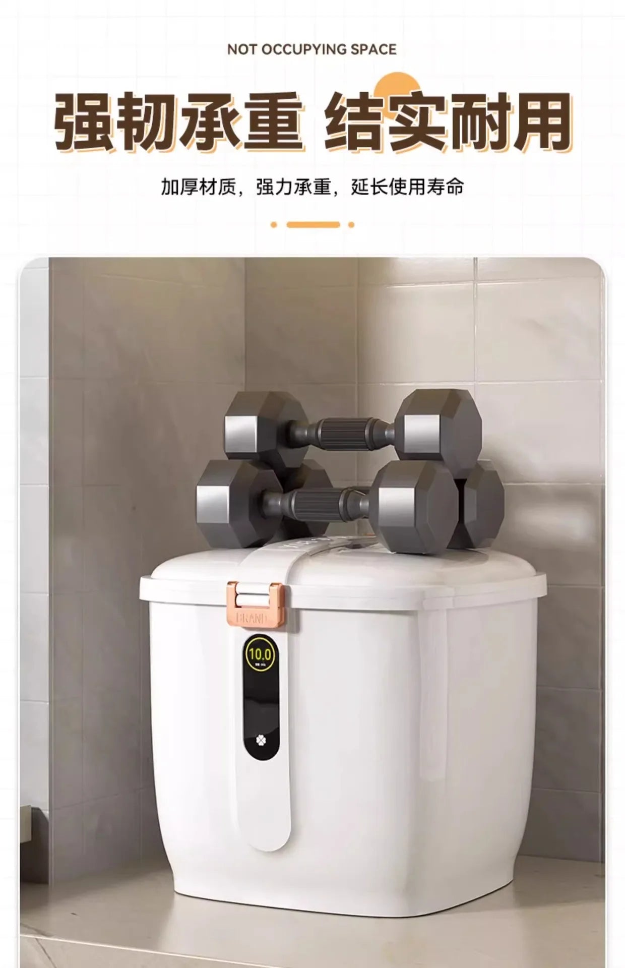 Food-Grade Rice Storage Container for Home, Airtight Rice Bucket with Insect-Proof Moisture-Proof Flour Storage Bin