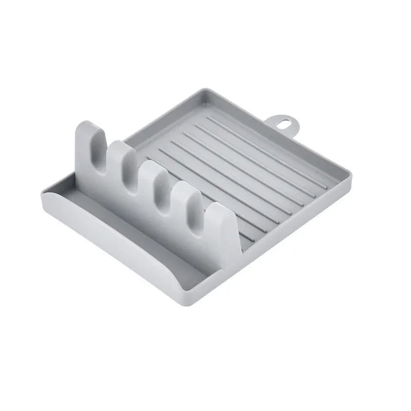 Simple Plastic Multi-functional Household Kitchen Spoon Rests Holder Pot Clips Organizer Rack Non-slip Pad for Spatula Pot Lids