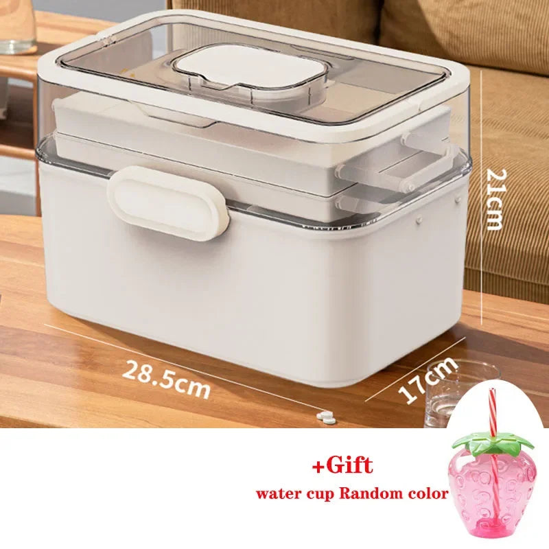 Household Medicine Box Large-capacity Medicine Multi-layer Sorting Storage Box Portable Storage Box for Groceries