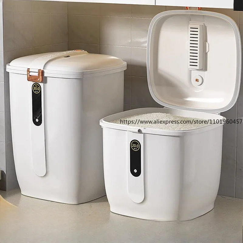 Food-Grade Rice Storage Container for Home, Airtight Rice Bucket with Insect-Proof Moisture-Proof Flour Storage Bin