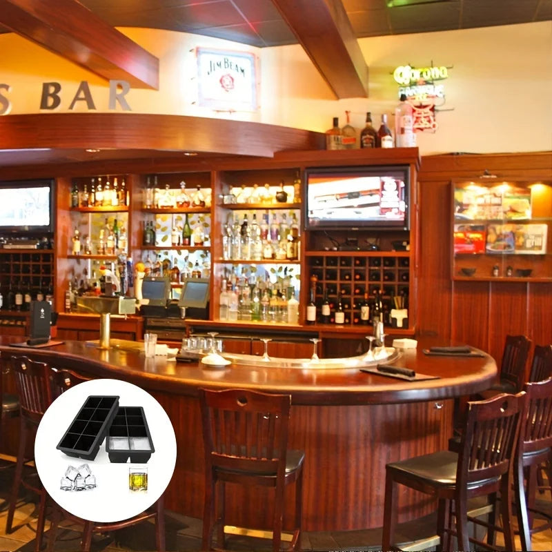 Large Silicone Ice Cube Tray Mold, BPA Free, Food Grade Ice Cube Mold, Flexible, 8 Holes Easy Release Slow Melt Ice For Whiskey