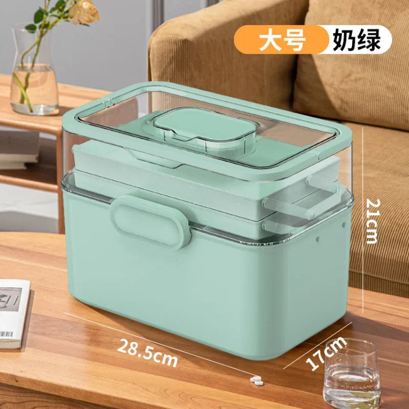 Household Medicine Box Large-capacity Medicine Multi-layer Sorting Storage Box Portable Storage Box for Groceries