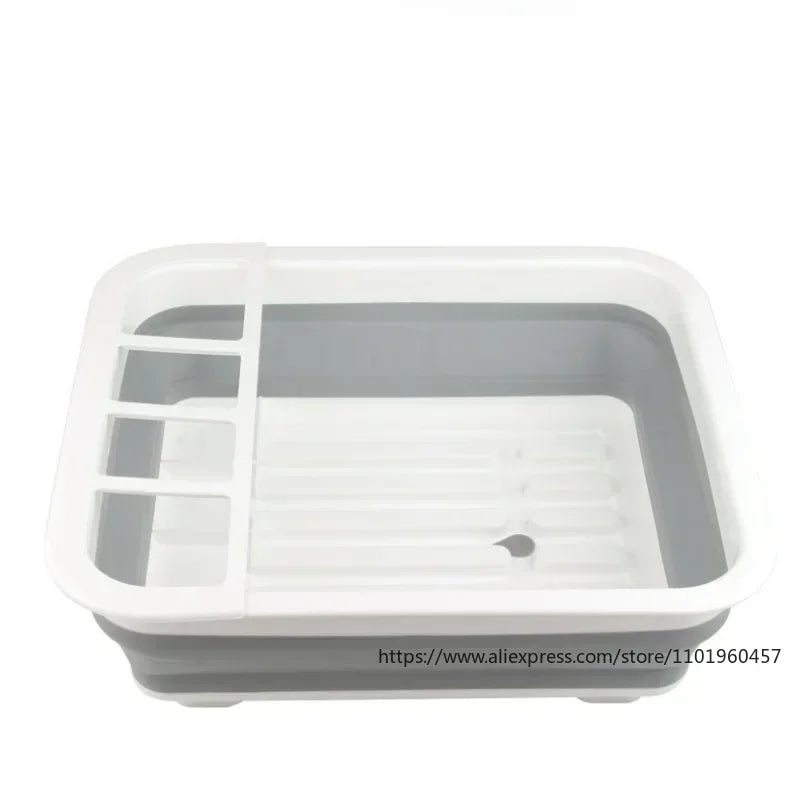 Foldable Dish Rack Kitchen Storage Holder Drainer Bowl Tableware Plate Portable Drying Rack Home Dinnerware Dish Rack Organizer