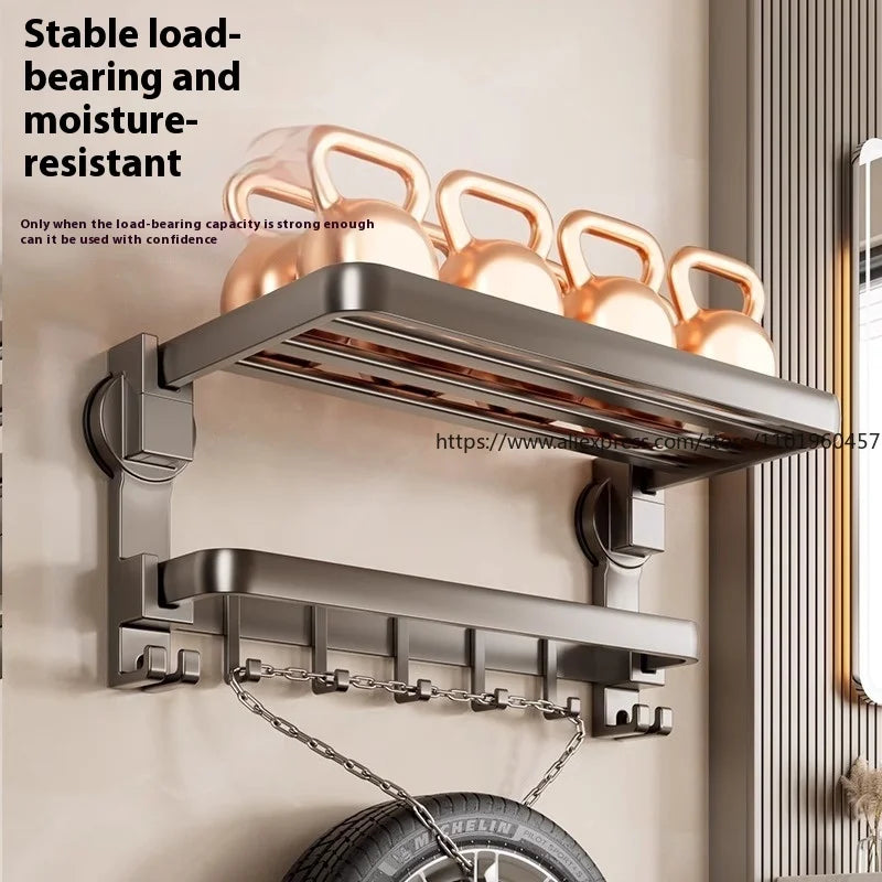 Suction Cup Towel Rack, Bathroom Non-punching Bath Towel Rack, Bathroom Rack Integrated Toilet Hook Towel Hanging Rod