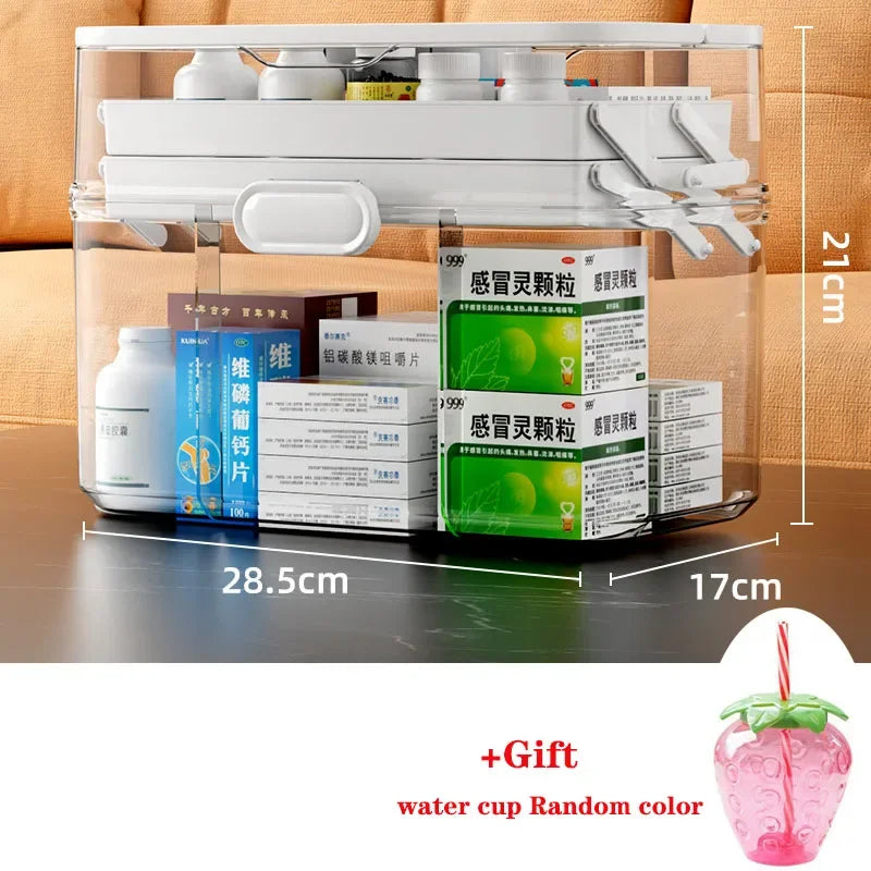 Household Medicine Box Large-capacity Medicine Multi-layer Sorting Storage Box Portable Storage Box for Groceries