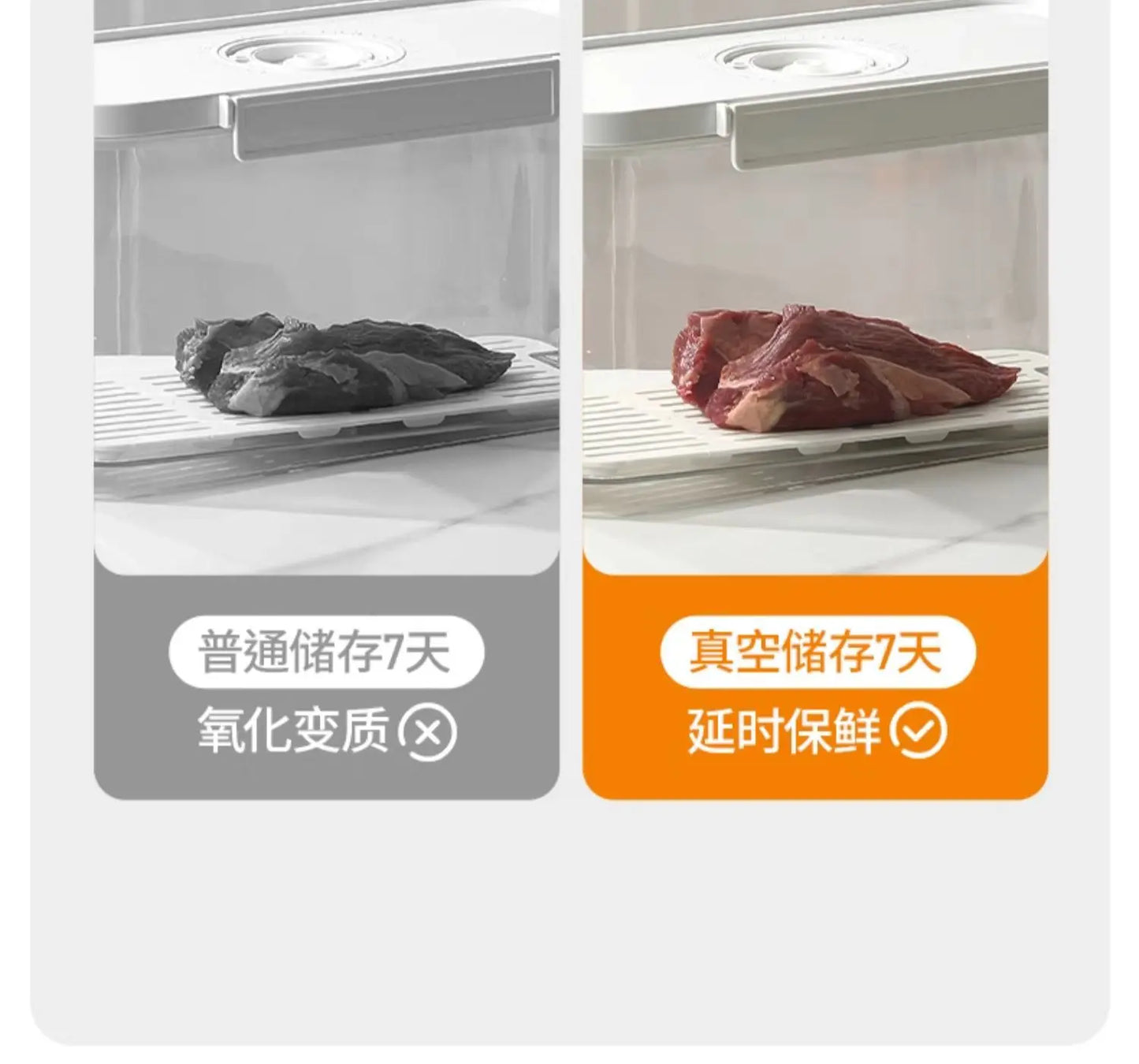 Food-Grade Vacuum Food Storage Containers Airtight Boxes for Fruits Veggies Freezer-Safe Divider Boxes Fridge Organization