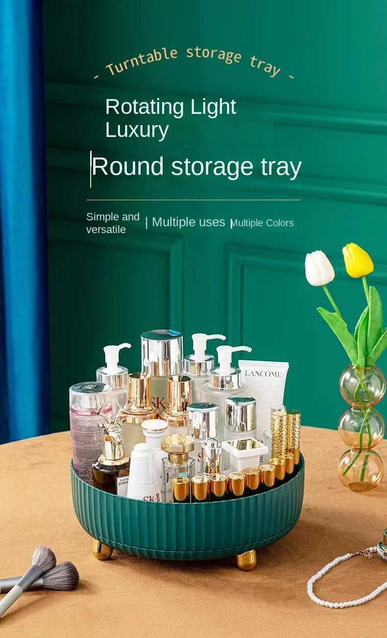 Lazy Susan 360° Rotating Storage Tray,Cosmetics and Perfume Organizer, Desktop Storage Tray, Bathroom and Skincare Storage Tray