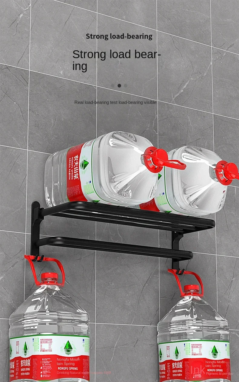 40/50/60CM No-Nail Bathroom Towel Holder Bathroom Accessories Wall Mount Rail Shower Hanger Aluminum Bar Shelf