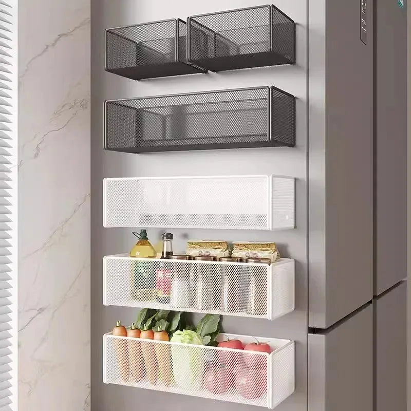 Home Refrigerator Shelf Side Storage Magnetic Artifact Side Side Hanging Basket Basket Box Supplies Household Summary Holder