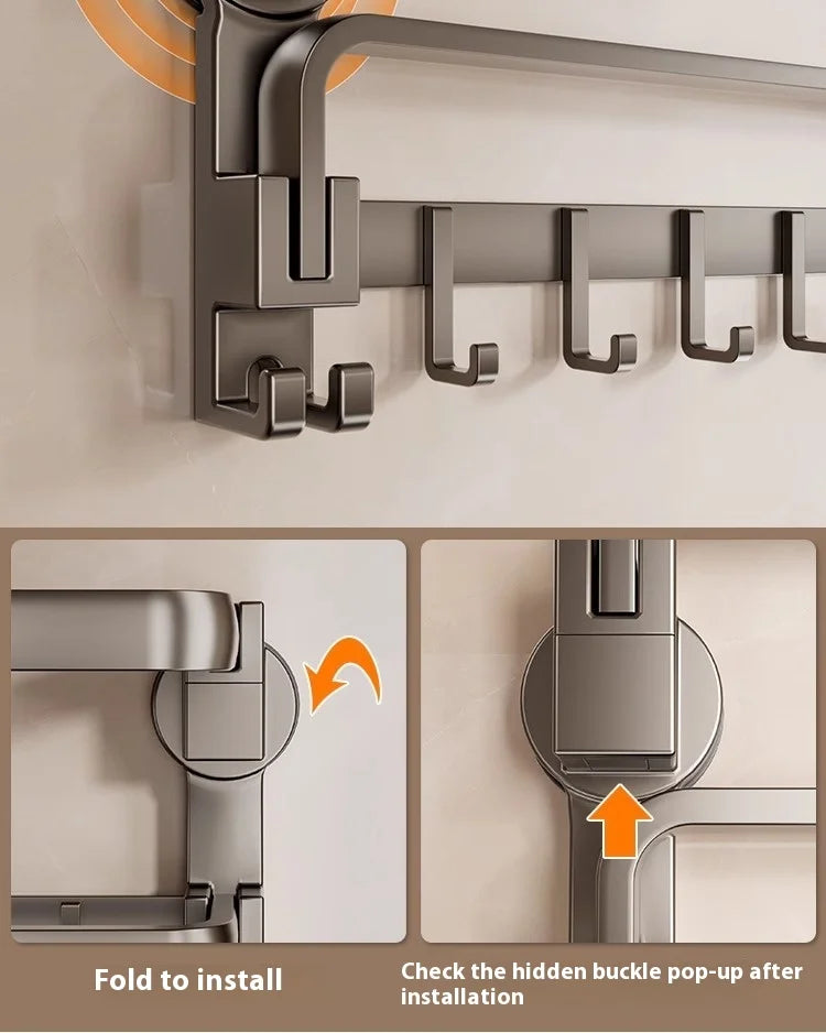 Suction Cup Towel Rack, Bathroom Non-punching Bath Towel Rack, Bathroom Rack Integrated Toilet Hook Towel Hanging Rod