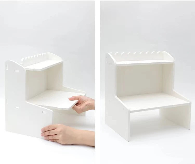 Upgrade Storage with Two-Layer Desktop Organizer Shelf for Home and Office Ins-Style Rack for Books and Stationery