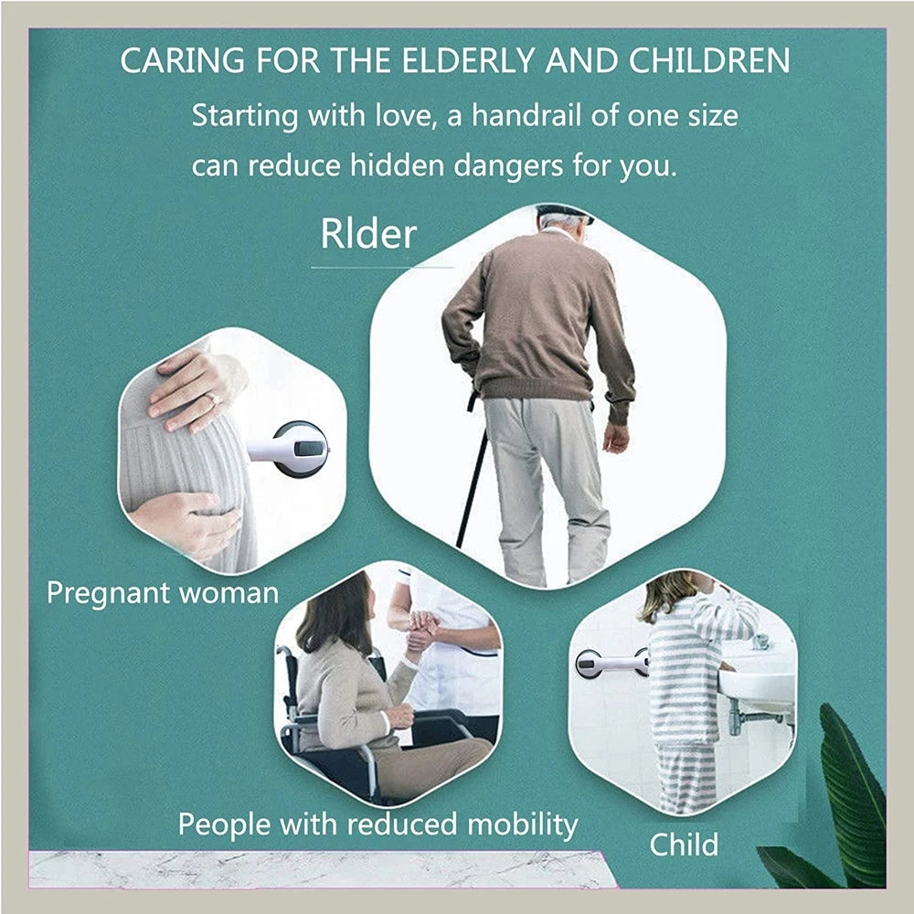 New Shower Handle Grab Bars Ultra Grip Dual Locking Safety Suction Cups Helping Handle Anti Slip Support for Toilet Bathroom