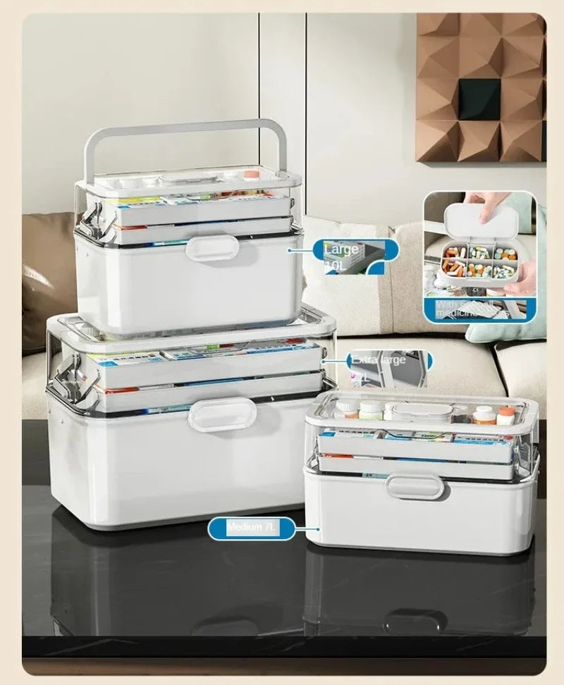 Household Medicine Box Large-capacity Medicine Multi-layer Sorting Storage Box Portable Storage Box for Groceries
