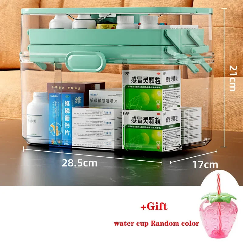 Household Medicine Box Large-capacity Medicine Multi-layer Sorting Storage Box Portable Storage Box for Groceries