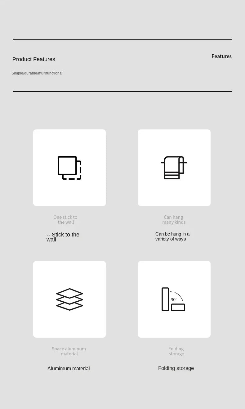 40/50/60CM No-Nail Bathroom Towel Holder Bathroom Accessories Wall Mount Rail Shower Hanger Aluminum Bar Shelf