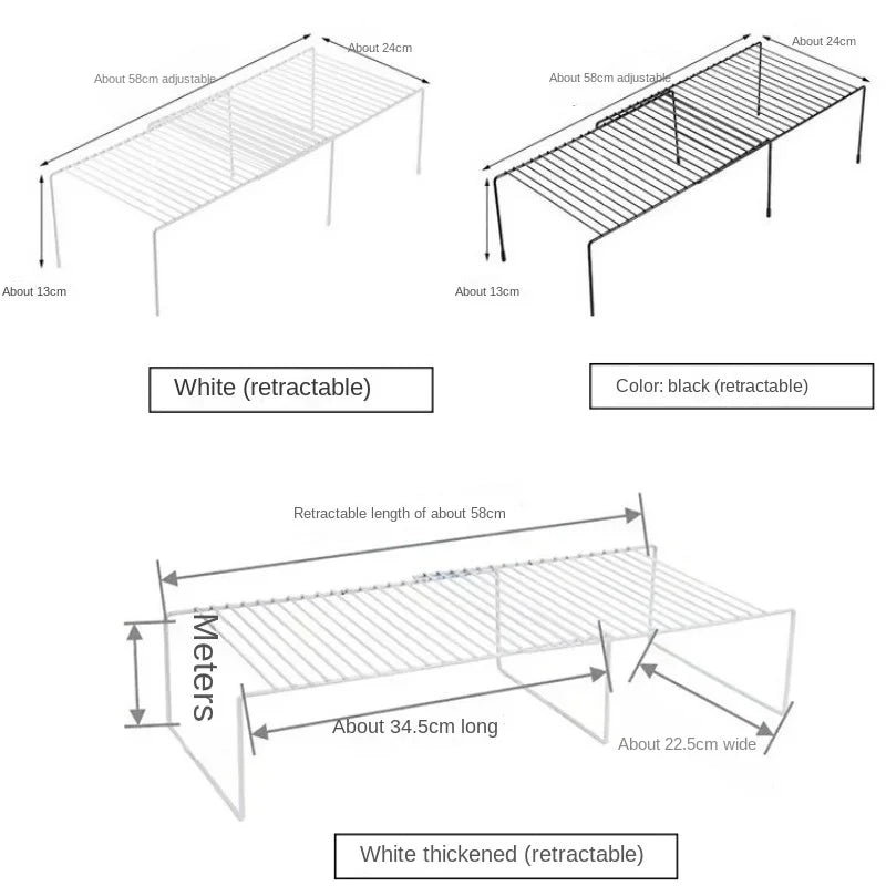 Iron Kitchen Spice Organizer Adjustable Storage Shelf Under The Sink Dish Drying Rack Multifunctional Cabinet Seasoning Holder